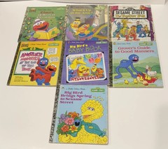 Lot Little Golden Book CTW Sesame Street Big Bird Elmo Grover Bunny Hop Oscar