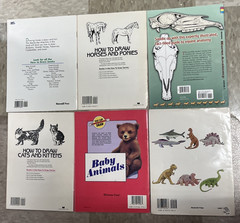 How to Draw Lot of 6 PB Books – Horses, Ponies, Cats, Baby Animals, Dinosaurs