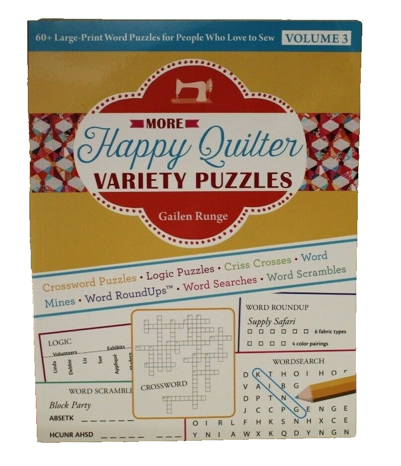 Puzzle Book: 60+ Large-Print Word Puzzles For Quilters Sewers Sewing knitting