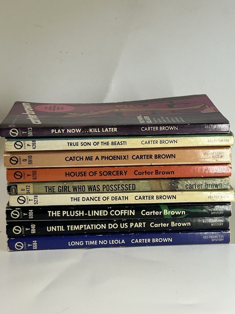 Carter Brown Mystery Series Signet Vintage Paperback Crime Novel Lot