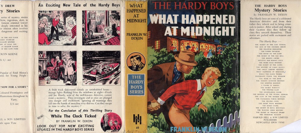 HARDY BOYS #10 – WHAT HAPPENED AT MIDNIGHT – w/DJ VERY RARE UK HAROLD HILL 1955