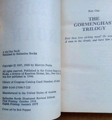Mervyn Peake, GORMENGHAST TRILOGY 3 Vol Del Rey-Ballantine Mass Paperbacks 1970s