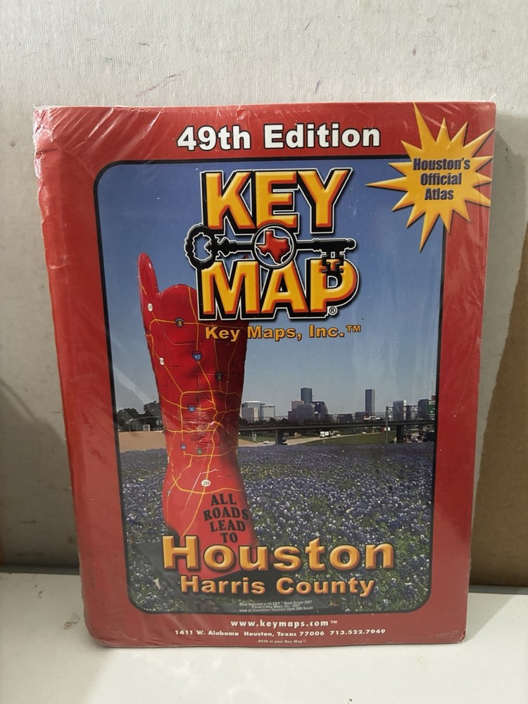 NEW – Atlas Houston Harris Co by Key Maps and Other Publisher Street Atlas 2007
