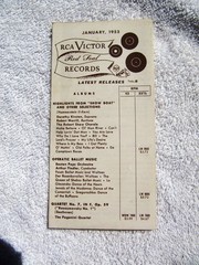 January 1953 RCA VICTOR Red Seal Records Supplement RECORD CATALOG LP 33 45 78