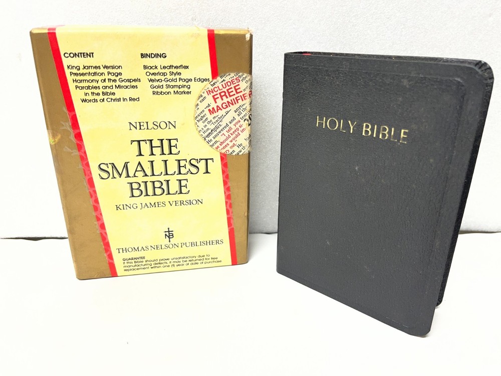 Holy Bible – The Smallest Bible Thomas Nelson 103 Black Leatherflex, gold pages