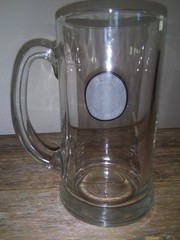 BEER Makes Me Happy Glass Mug with Handle – Thick & Heavy & Made in Italy – 16oz