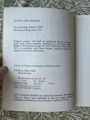 Mind Breaths: Poems 1972-1977 – Allen Ginsberg – 2nd Edition