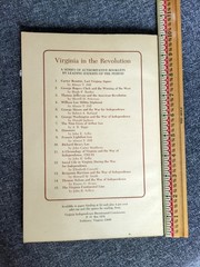 Thomas Nelson & the Revolution in Virginia by Emory G Evans (SC 1978)