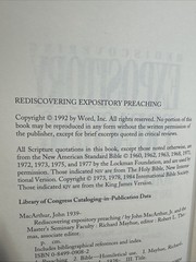 Rediscovering Expository Preaching by John F. MacArthur Jr., Masters College…