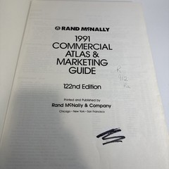 Oversized 1991 Rand McNally Commercial Atlas and Marketing Guide 122nd Edition