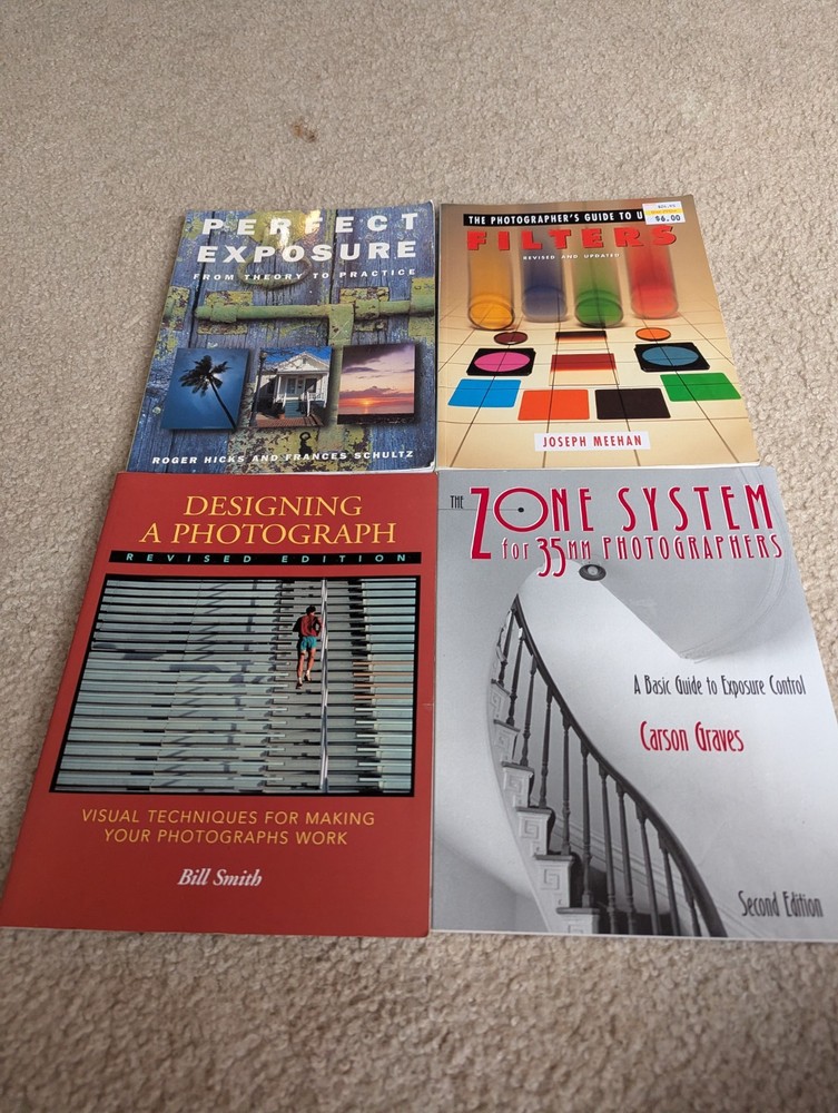 Lot of 4 Photography Books: Filters ~ Exposure ~ Zone System ~ Designing a Photo