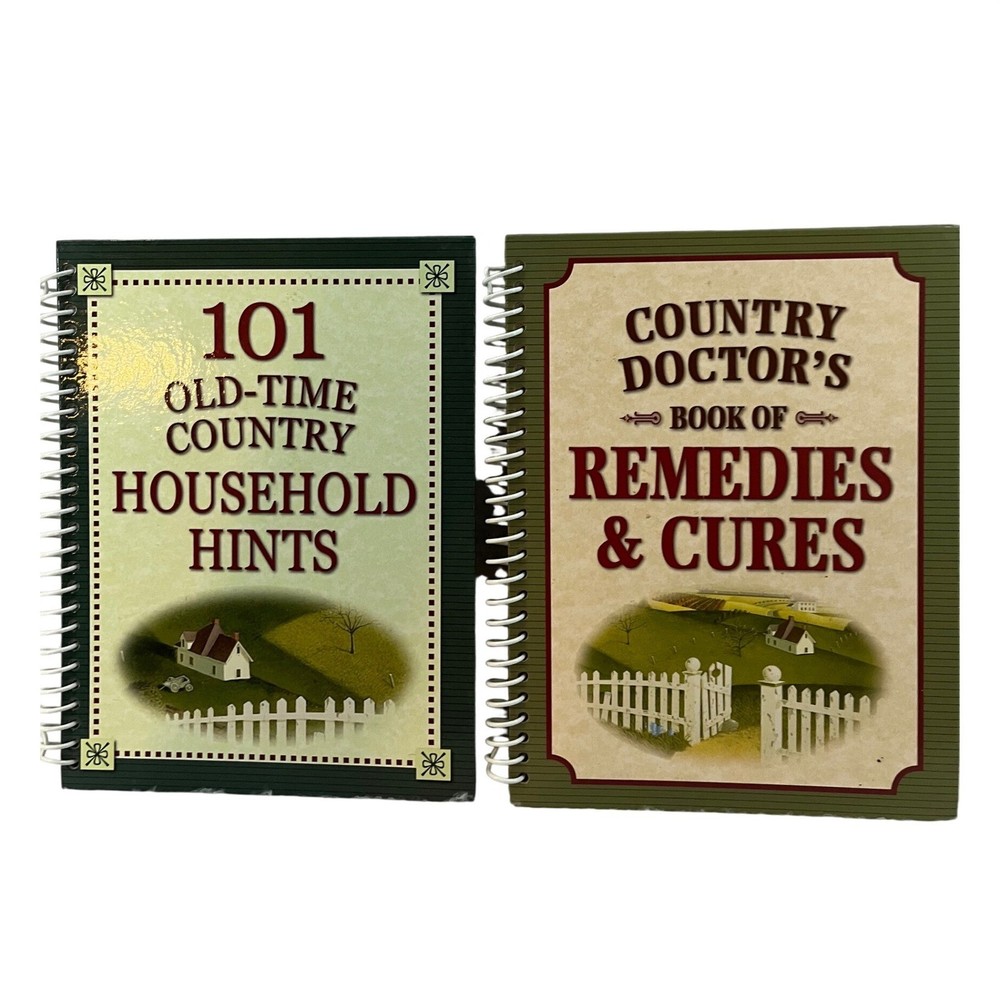 PIL Country Household Hints & Remedies Book Set 2pc Green Excellent Spiral Bound