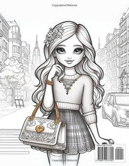 Fashion Coloring Book for Girls Ages 8-12 years old: Fun and trendy coloring pag