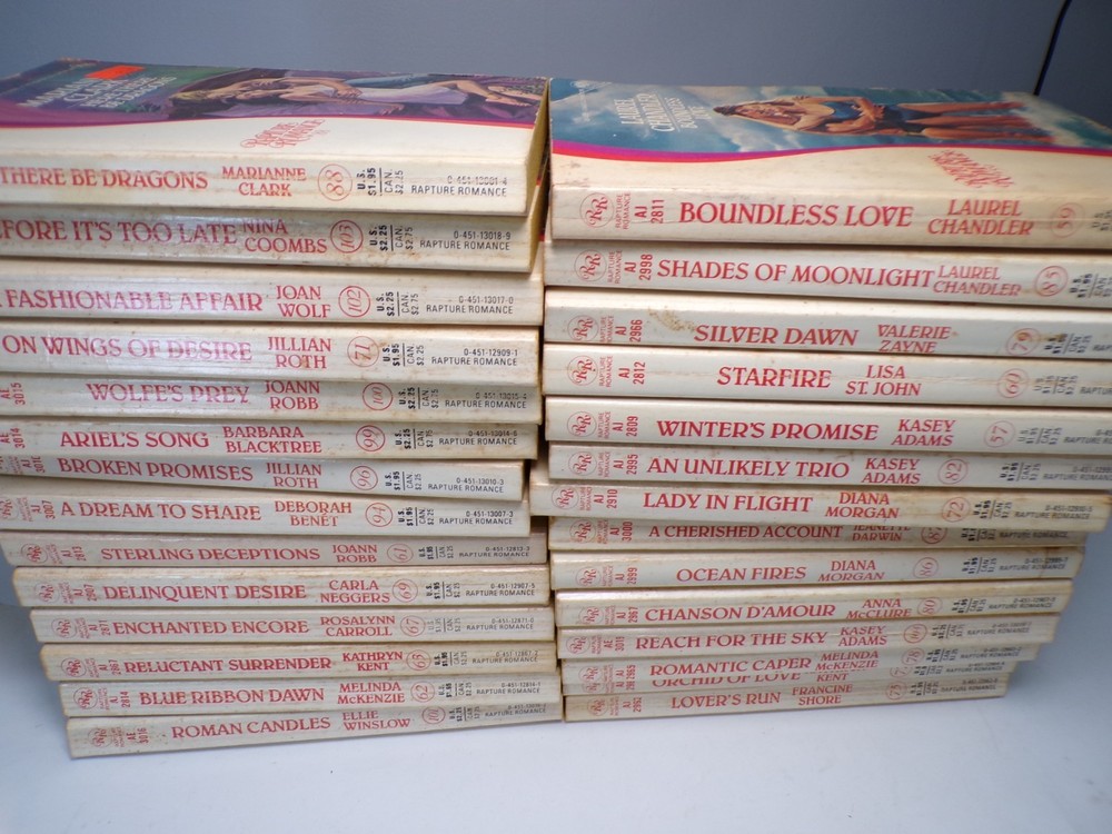 28 Rapture Romance Novels Multiple Titles Authors Numbers Paperback