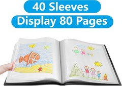 Presentation Book with 40 Clear Sleeves for Artwork and Reports 8.5×11.5in