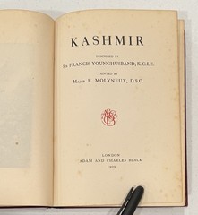 Kashmir Described by Sir Younghusband Paintings Molyneux 1st Edition & Printing