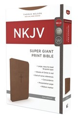 NKJV Super Giant Print Reference Bible, Leathersoft, Brown