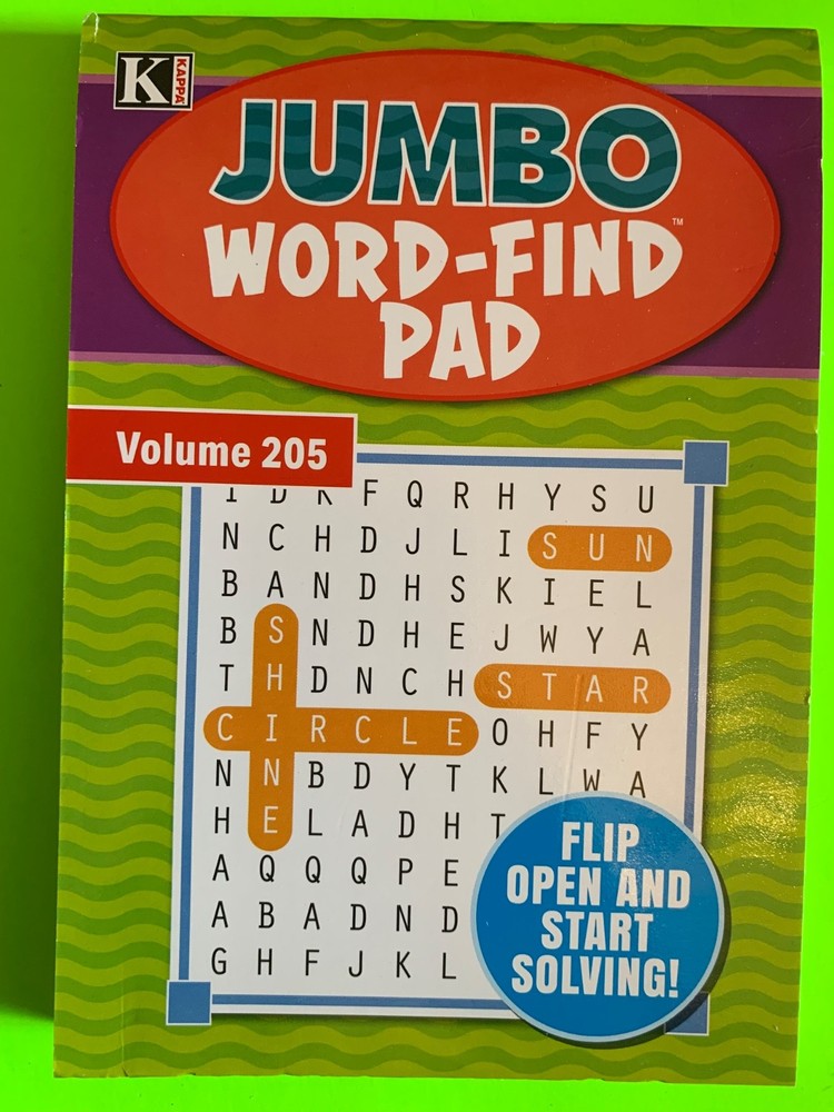 Kappa Jumbo Word-Find Pad Digest Puzzle Book Vol #205