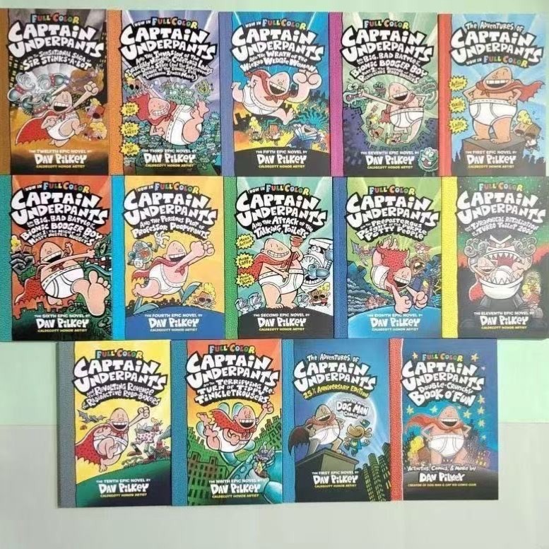 Complete Lot Series – Set of 14 Captain Underpants books by Dav Pilkey