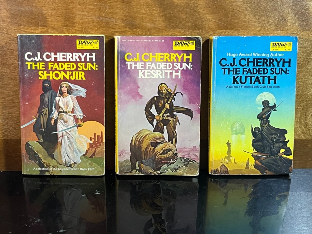 Cherryh THE FADED SUN Trilogy ShonJir Kesrith Kutath DAW Science Fiction Lot PB