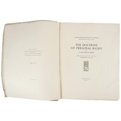 1935 Barcelona Doctrine of Personal Right Harris 1/50 Limited Ed Philosophy Law