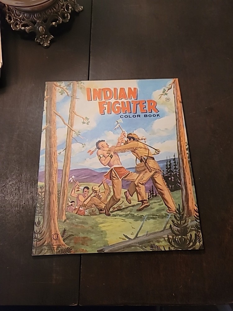 Vintage Indian Fighter Coloring Book- 12 7/8″ Tall X 10 5/8″ Wide…Great Cond
