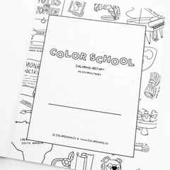 Color School Coloring History Coloring Book 44 Pages for Kids to Color NEW