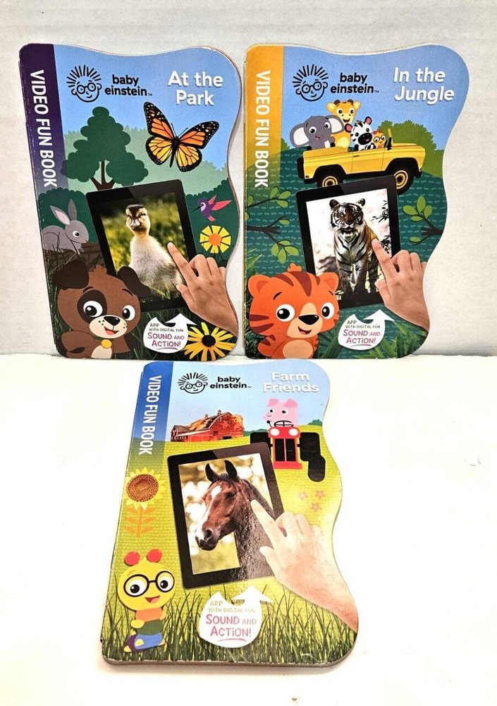 Lot of 3 Baby Einstein Video Fun Board Books 2022 Dreamtivity