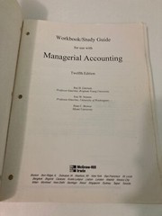 Workbook/Study Guide for Use with Managerial Accounting