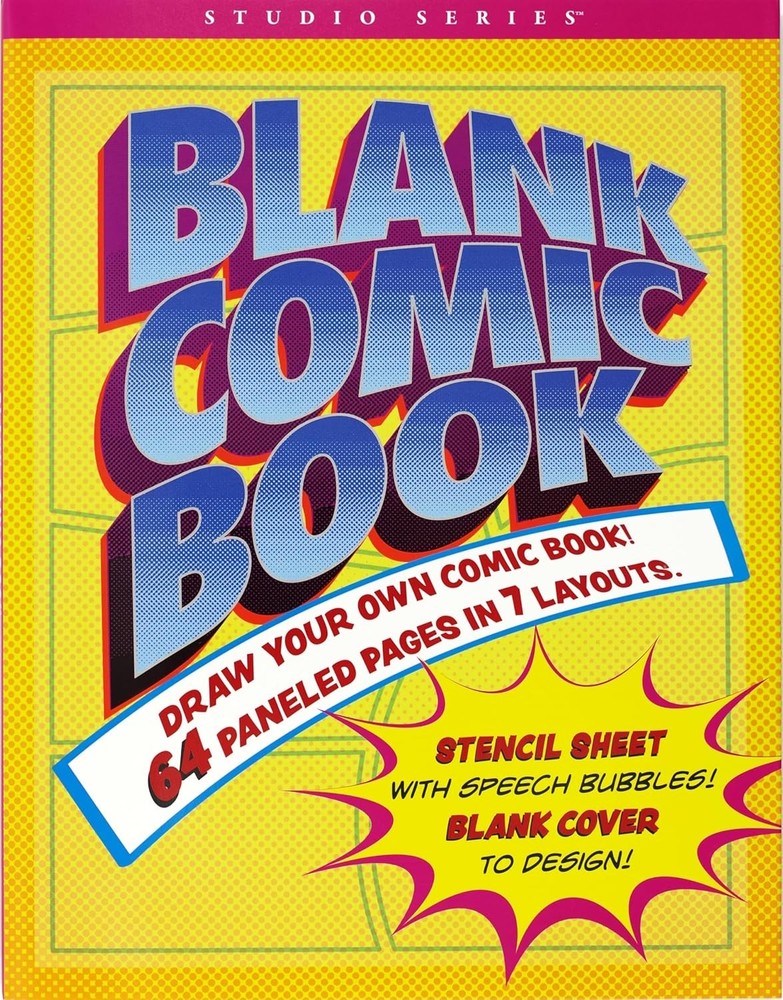Blank Comic Book (Stencil Included) Novelty by Inc Peter Pauper Press