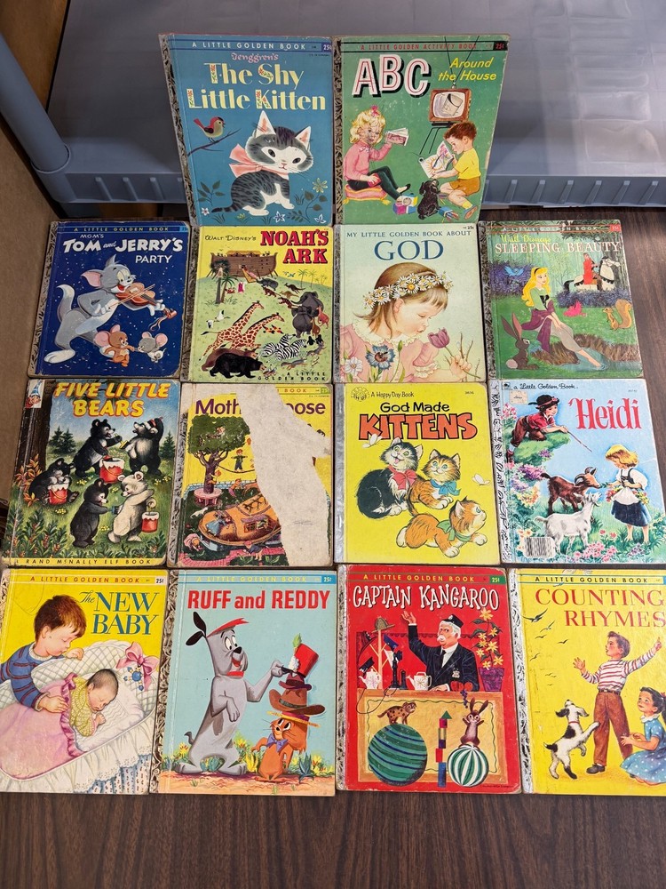 Lot of 14 Vintage Children’s Story Books, 1960’s, Random Mix Reading