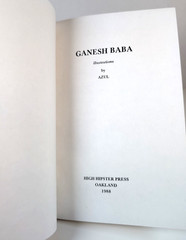 Vintage 1988 Ganesh Baba Book – High Hipster Press – Illustrated by Azul