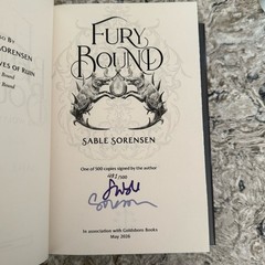Fury Bound Sable Sorensen SIGNED NUMBERED Goldsboro Exclusive Edition