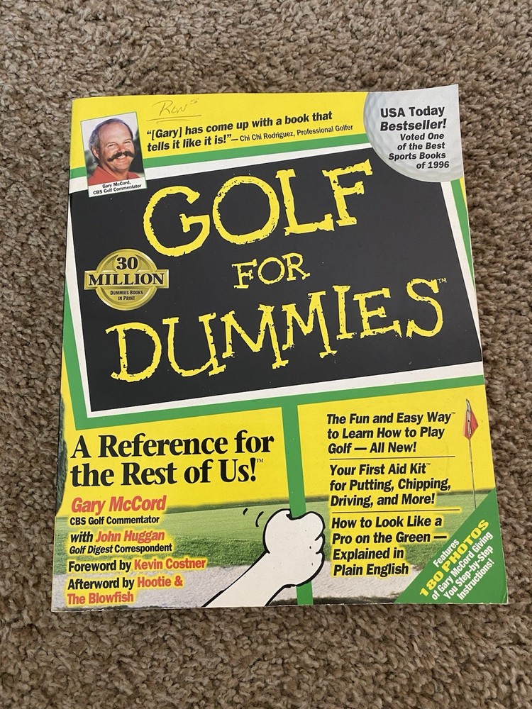 Golf For Dummies 1996 Book Pressing Vintage 332 Pages Golfer Collectable PGA