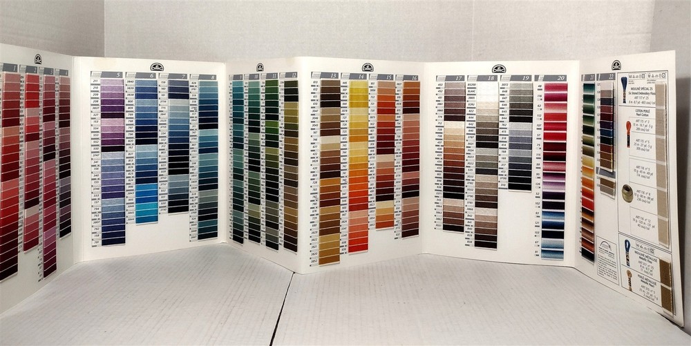 DMC Embroidery Floss Sample Book 518 Mouline Special 25 6-Strand, Pearl Cottons