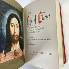 The Life of Christ by Rev. John P. O’Connell 1954 HC Illustrated Red Line Text