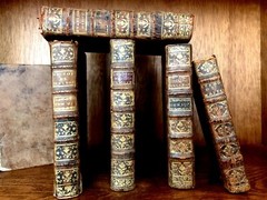 OLD BOOK Leather Antique Binding from 1700s – Literature, History, Religion Etc