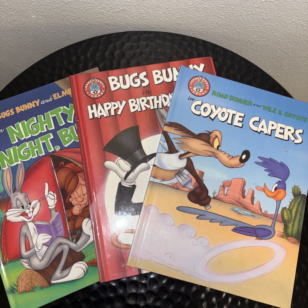 Looney Tunes Library Lot of 3 Oversize Books Vintage Bugs Elmer Wile E Road Runn