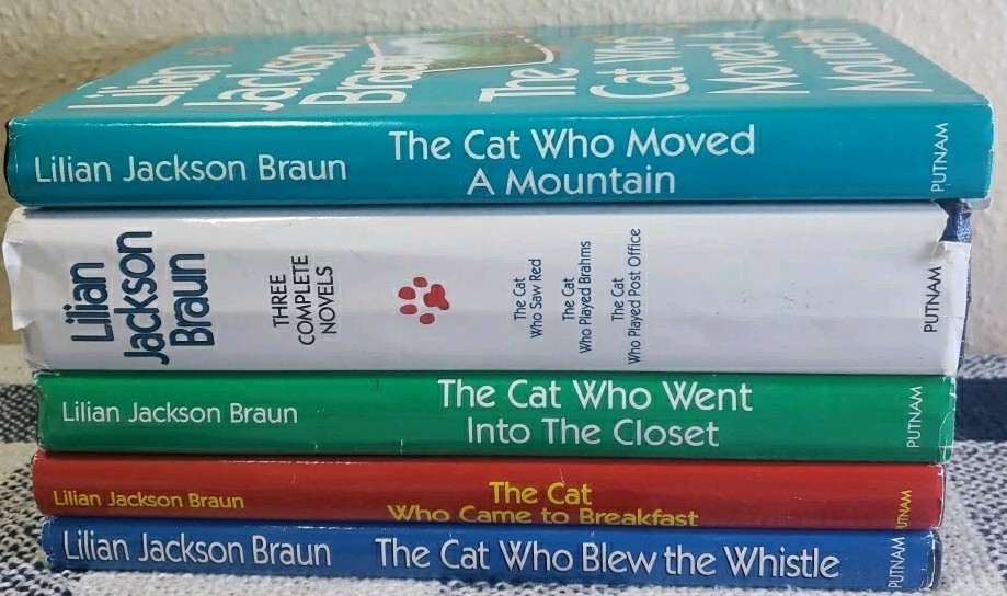 Lilian Jackson Braun „The Cat Who” 5 Book Lot G.P. Putnam’s Sons Hardcover