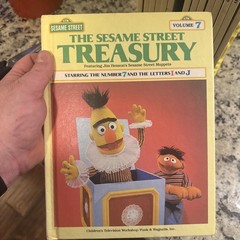 Complete Sesame Street Treasury Set 1-15 w/ Big Bird Holder 1983 CTW Books