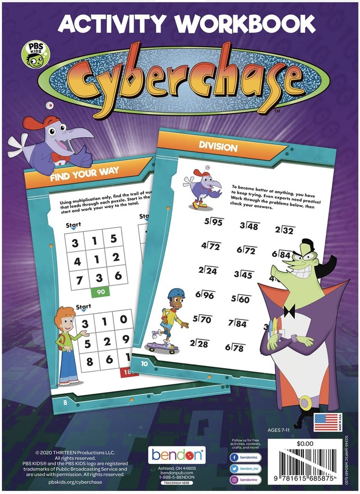 PBS Kids Cyberchase Activity Workbook for Ages 7-11 Includes Rewards Sticker…