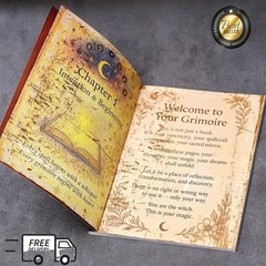 Witchcraft Grimoire Book of Shadows Journal Moon Phases Herbal Lore 77 Pages