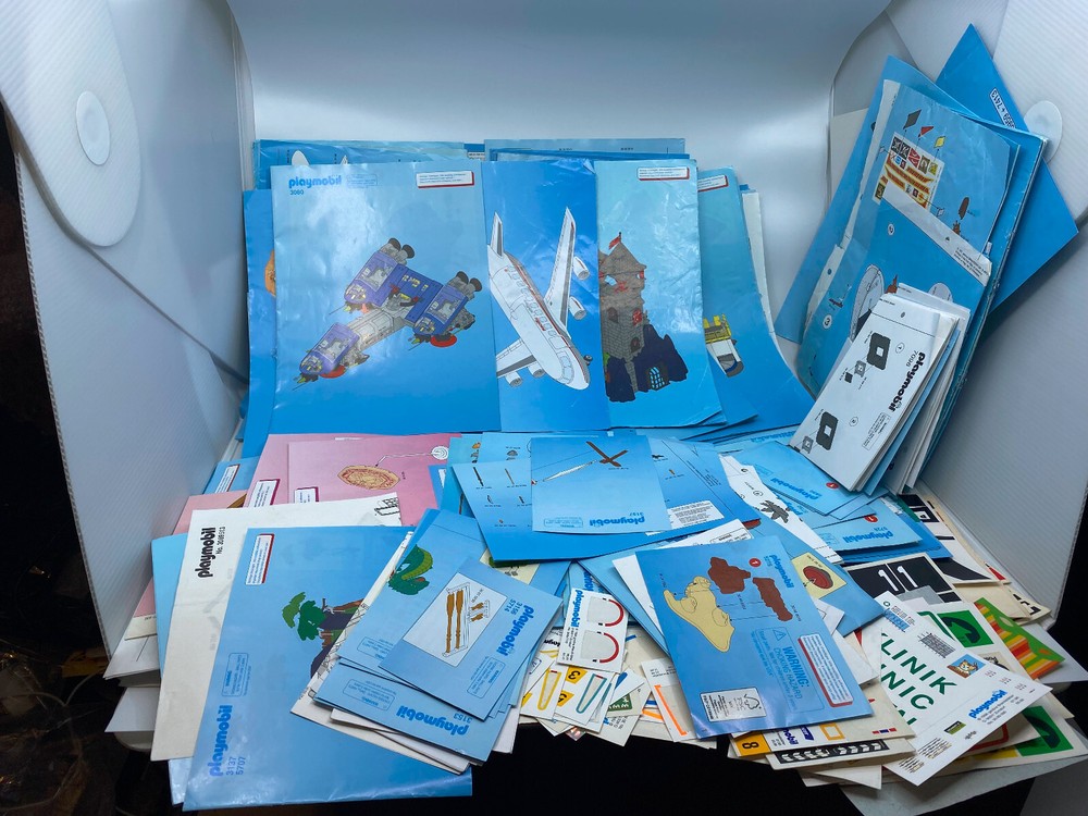9.5 lbs of Various Playmobil Instruction Manuals & Sticker Sheets Old 1996-2015