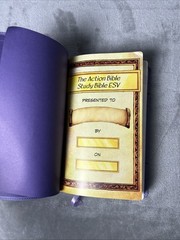 The Action Bible Study Bible ESV – Lavender Premium Edition – VG