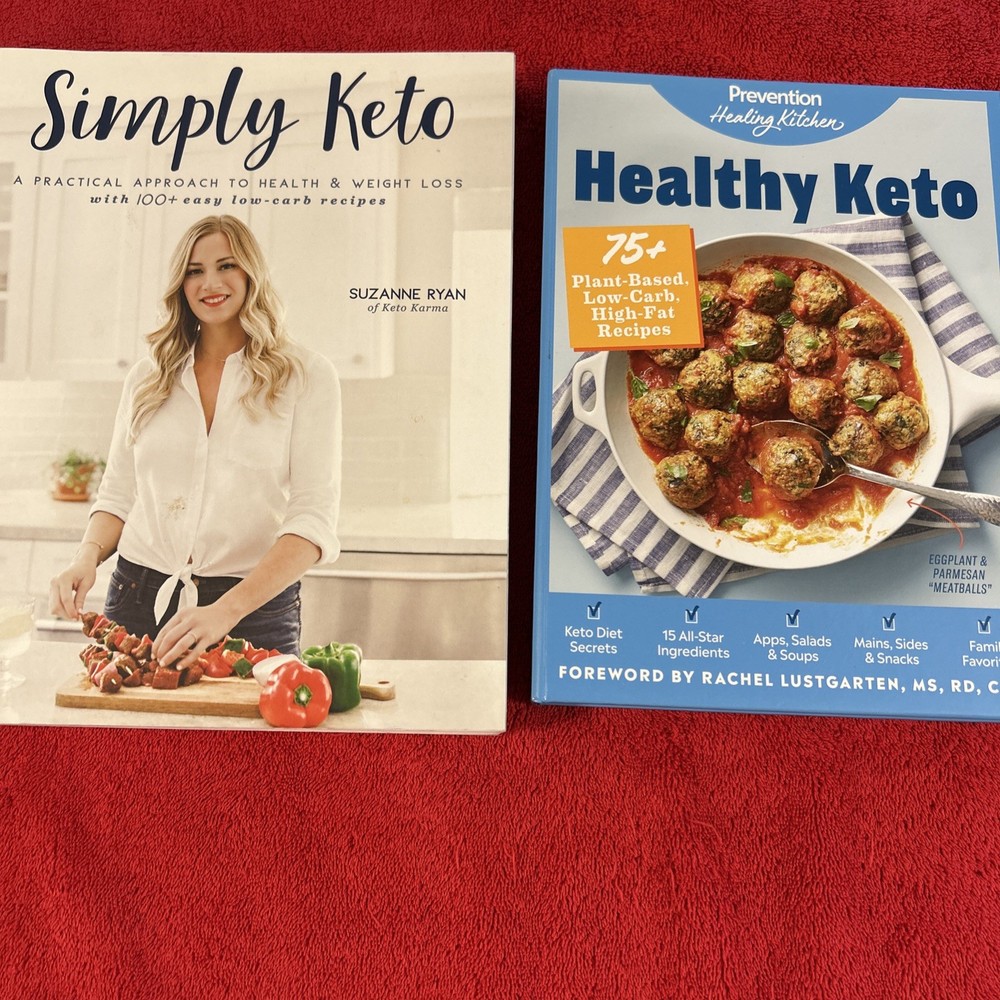 Keto 2 Cookbook Simply Keto 152 pages and Heathy Keto 336 Pages Mint