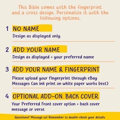 Personalized ESV Men’s Study Bible, Fingerprint & Cross Design, Name Engraved
