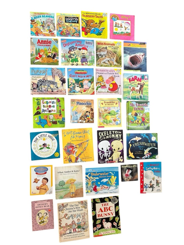 Lot of 28 RANDOM Illustrated Children’s Kids Books Unsorted bundle ages 7-11