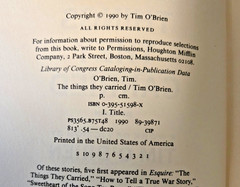 SIGNED Tim O’Brien 'The Things They Carried’ Signed First Edition (1990)