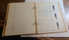 Vintage 1940s „HIM” Book” Wooden Cover Boards 14 Clean Pages Signed VG Japan