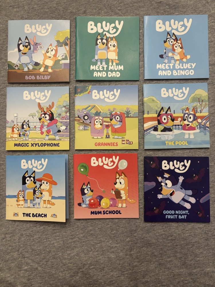 Bluey Short Story Books. 24 Pages Of Soft Covered Books, 9 In Total